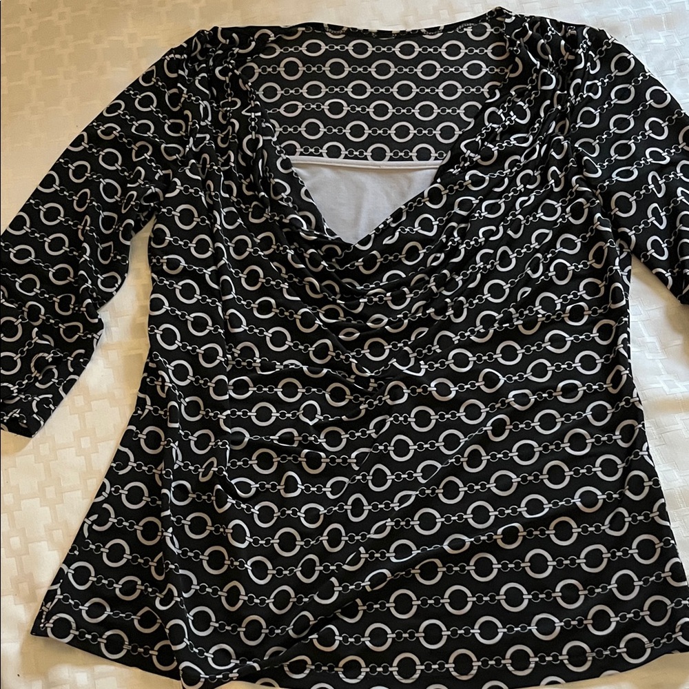 Elegant Black and White Women's Top